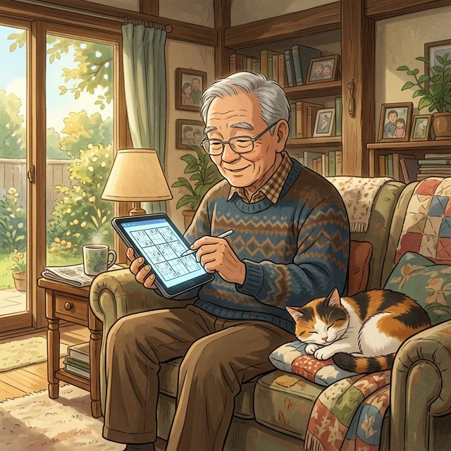 爺爺與貓咪輕鬆解數獨