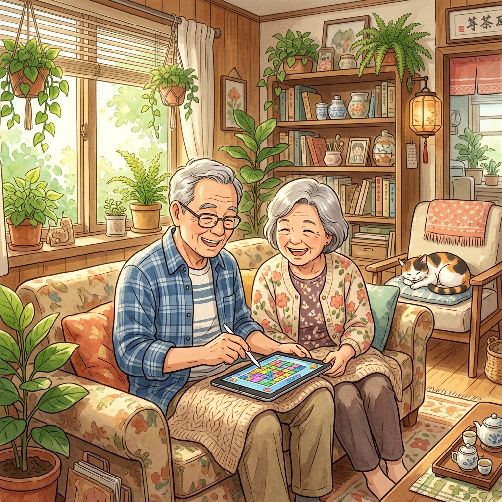 吉卜力風：長輩開心玩平板